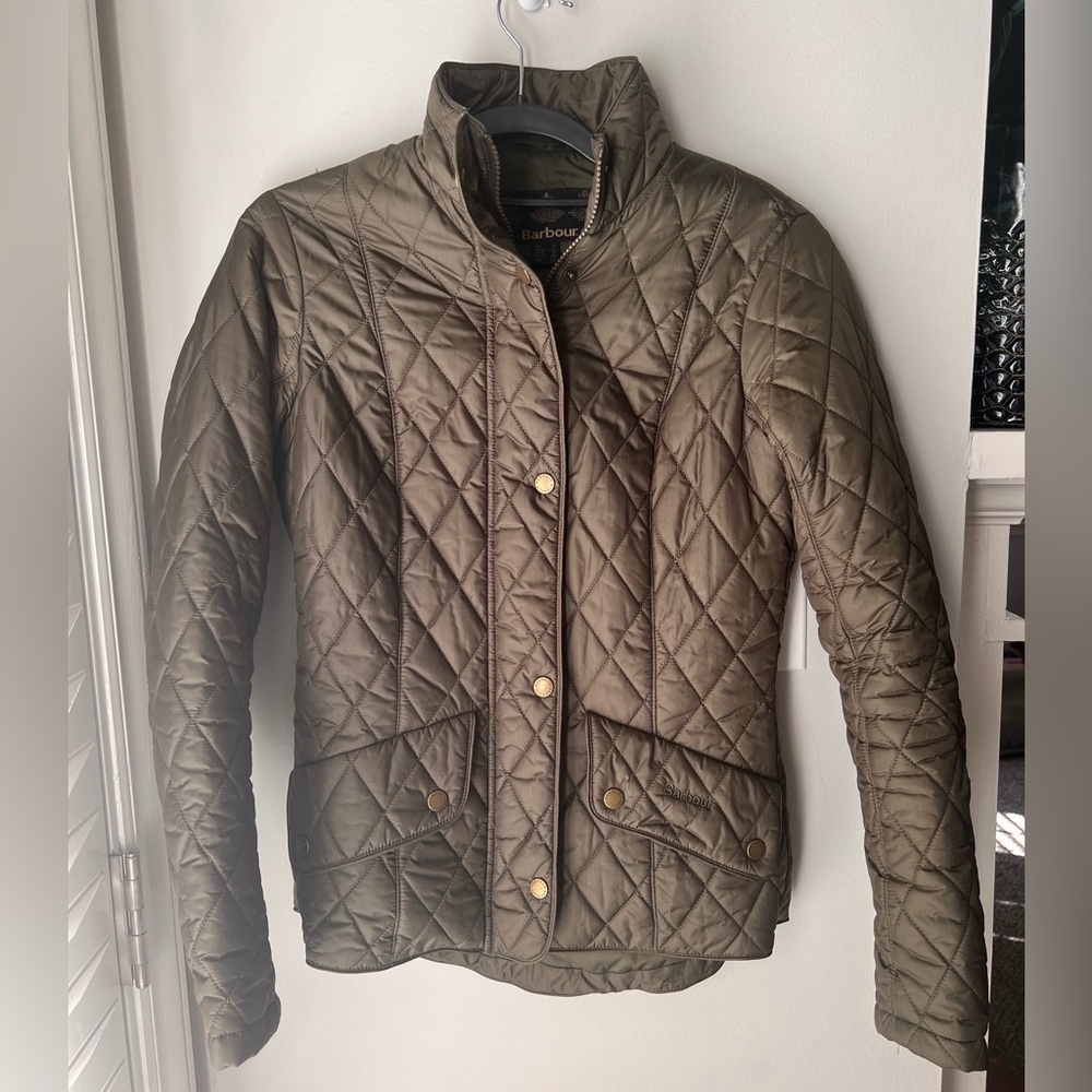 Barbour Olive Quilted Puffer Jacket